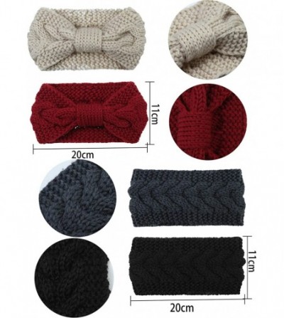 Cold Weather Headbands Cable Knit Headbands Crochet Head Band Braided Winter Warmer Ear Head Wraps for Women Girls - CE18L2XQK48