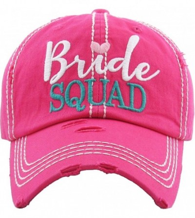 Baseball Caps Womens Bride Tribe Baseball Cap I Do Bachelorette Wedding Party Hat - Bride Squad - Hot Pink - C218TY5HGT3