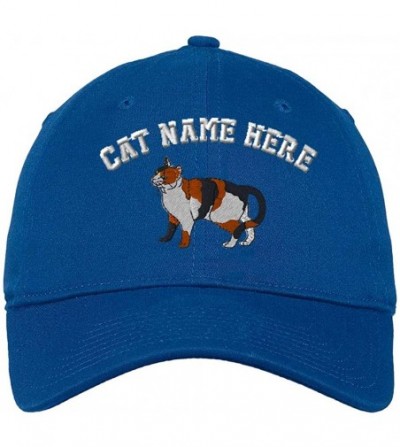 Baseball Caps Custom Low Profile Soft Hat Calico Cat A Embroidery Cat Name Cotton Dad Hat - Royal Blue - CY18ONRD08Q