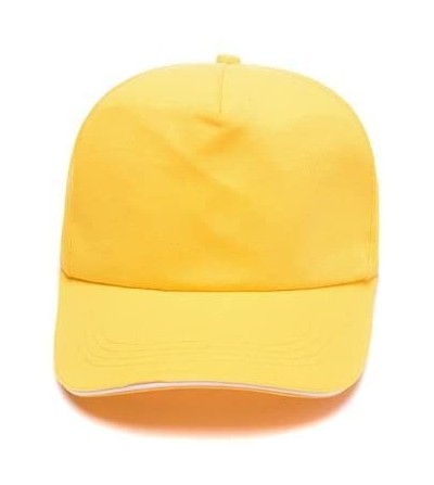 Baseball Caps Custom Hat Print Design Fashion Men Women Trucker Hats Adjustable Snapback Baseball Caps - Yellow - C118G8YSQ4Y