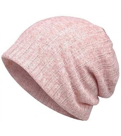 Skullies & Beanies Women's Lightweight Solid Chemo Hat Slouchy Beanie Cap - Pink - CJ1867ZR29E