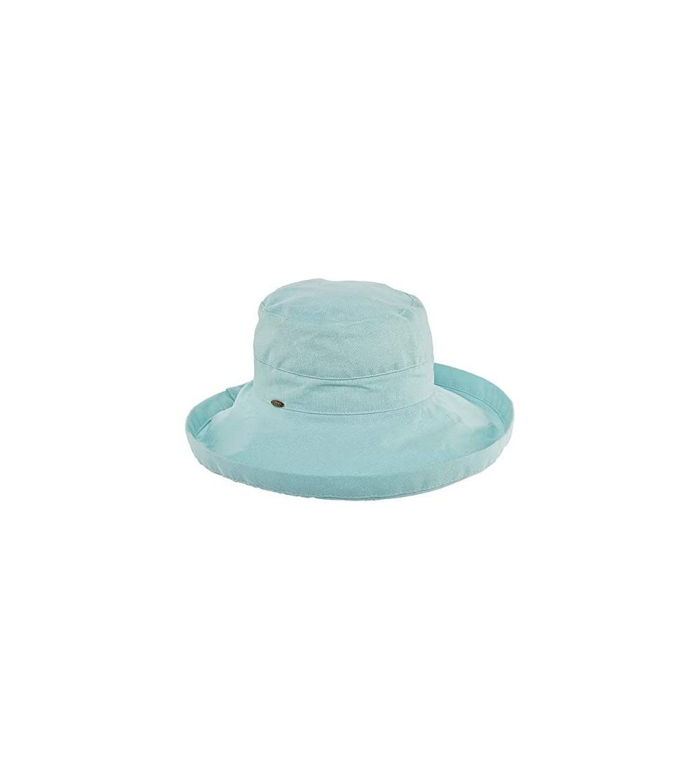 Sun Hats Women's Cotton Hat with Inner Drawstring and Upf 50+ Rating - Aqua - CU11OKZJ8MT