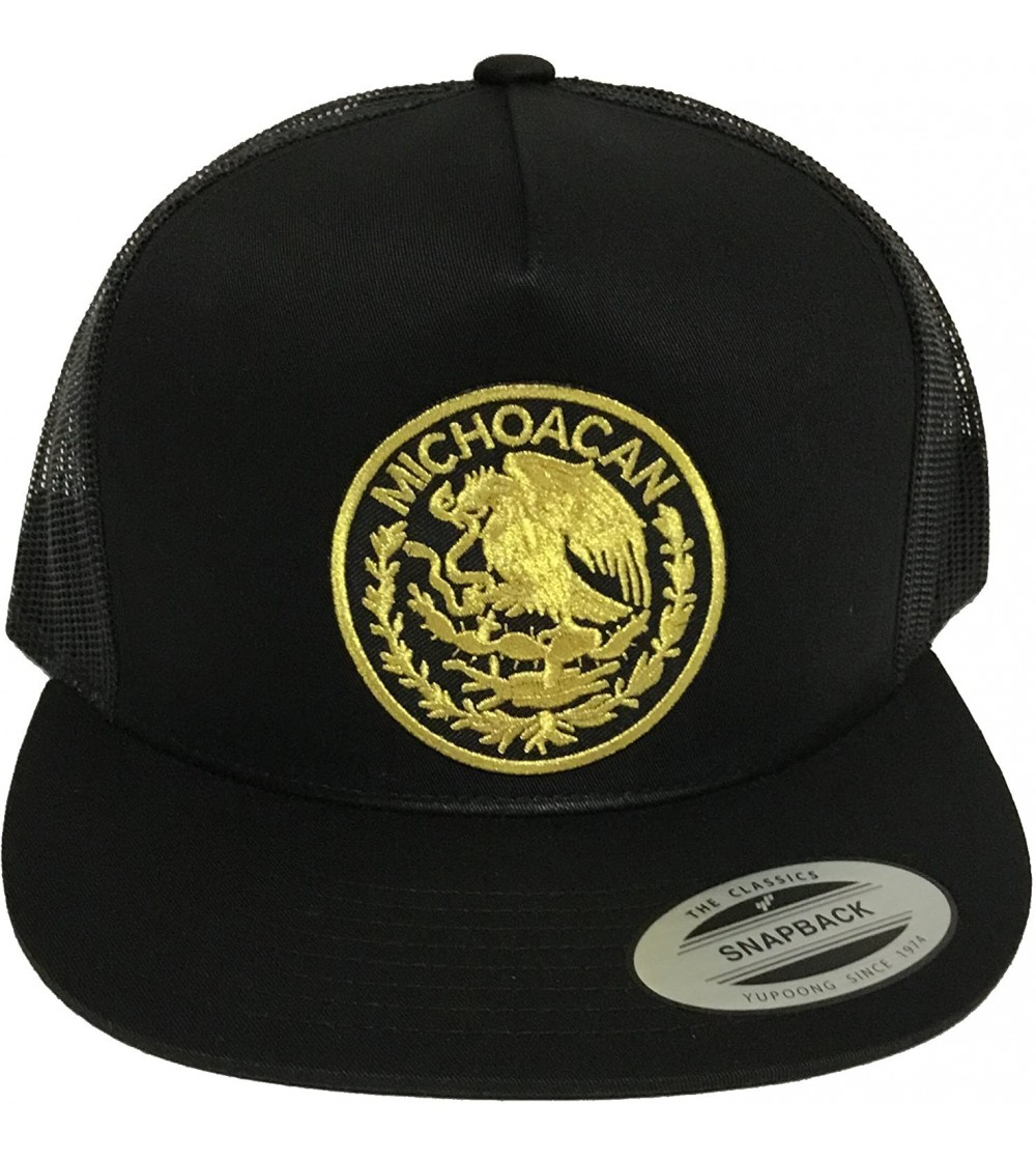 Baseball Caps Michoacan Logo Federal Hat Black Mesh Snapback - C8187W65YR6