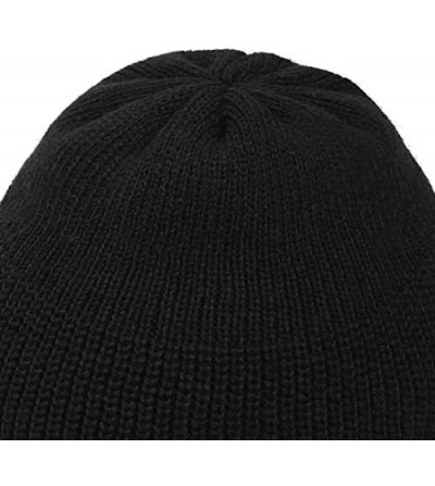 Skullies & Beanies Winter Fisherman Beanie Free Size Men Women - Unisex Stylish Plain Skull Hat Watch Cap -12 Color - Black -...