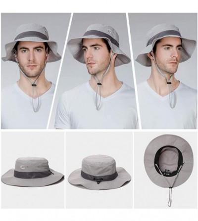 Sun Hats Packable Mens Safari SPF 50+ Fishing Bonnie Bush Sun Hat Bucket for Large Head Women 56-60cm - Gray_89026 - CJ18NA5M57K