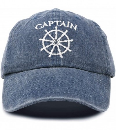 Baseball Caps Captain Hat Sailing Baseball Cap Navy Gift Boating Men Women Vintage - Navy Blue - C318WDWIUW4