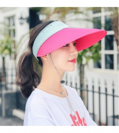 Sun Hats Sun Hat Wide Brim Visor for Women Summer UV Protection Foldable Travle Beach Cap - 5 - CR18GYR89EA