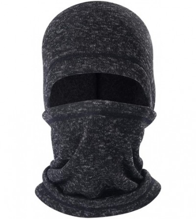 Balaclavas Balaclave Fleece Windproof Ski Mask Face Mask Tactical Hood Neck Warmer - Knitting-heather Black - CW18LR5NWN3