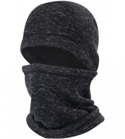 Balaclavas Balaclave Fleece Windproof Ski Mask Face Mask Tactical Hood Neck Warmer - Knitting-heather Black - CW18LR5NWN3