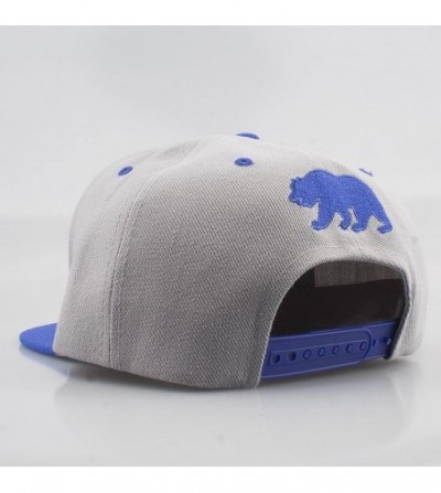 Baseball Caps California Republic Bear Flat Visor Snapback Multi Color - Grey/Blue - CB1291P2EWX