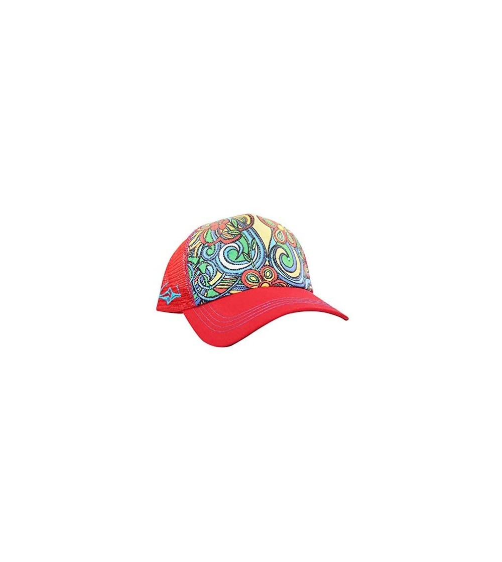 Baseball Caps Trucker Hats for Women - Snapback Woman Caps in Lively Colors - Aloha Bus - Red - CK18Y92H03G