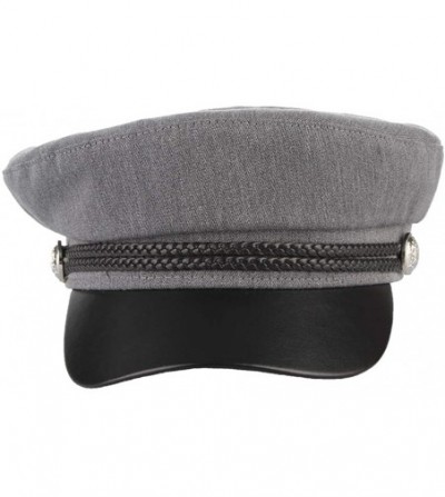 Newsboy Caps Women Classic British Flat Top Fisherman Hat Cotton Breton Fiddler Hat - Grey - CY18IK46GXR