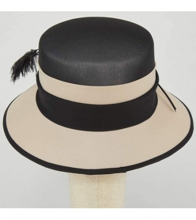 Sun Hats Women Hats for Kentucky Derby Bucket Hat Church Cloche Hat for Women Chiffon Sun Hats - Champagne/Black - CE18AGNZ3AR