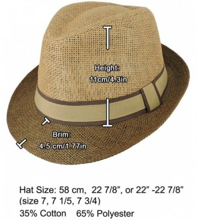 Fedoras Fedora Straw Hat for Mens Women Sun Beach Derby Panama Summer Hats w Brim Black to White - Tan Tan - CP184XLOL0G