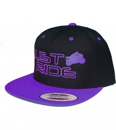 Baseball Caps Street Bike Hat Flat Bill Snapback - Purple - C712DNULIZ1