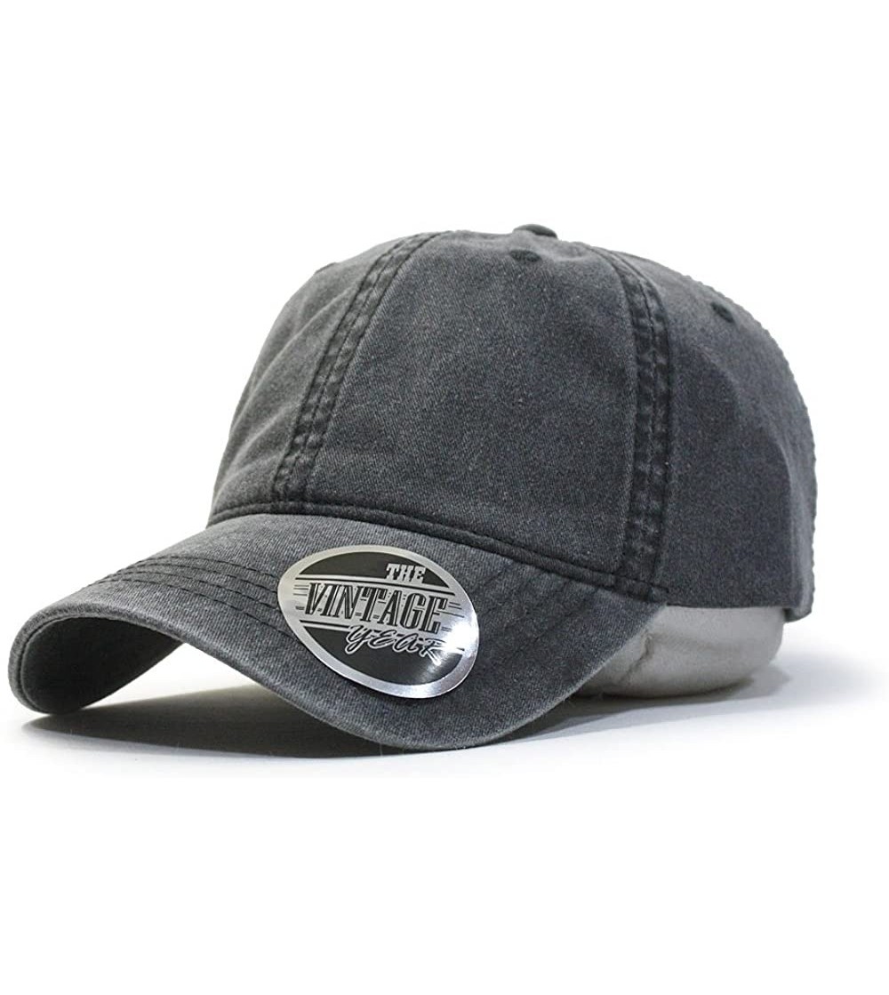 Baseball Caps Blank Dad Hat Cotton Adjustable Baseball Cap - Charcoal Gray Washed Strap - CA12O52OFNW