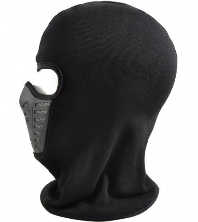Balaclavas Balaclava Ski Mask Unisex Winter Fleece Warm Full Face Cover Anti-dust Windproof Hats - Black - C81867G7KLW