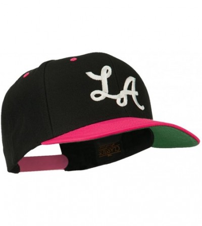 Baseball Caps LA Embroidered Snapback Cap - Black Pink - CI11ONYXD0F