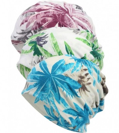 Skullies & Beanies Women's Soft Chemo Hat Beanie Sleep Cap for Cancer 3 Pack - F - CL12N45C62R