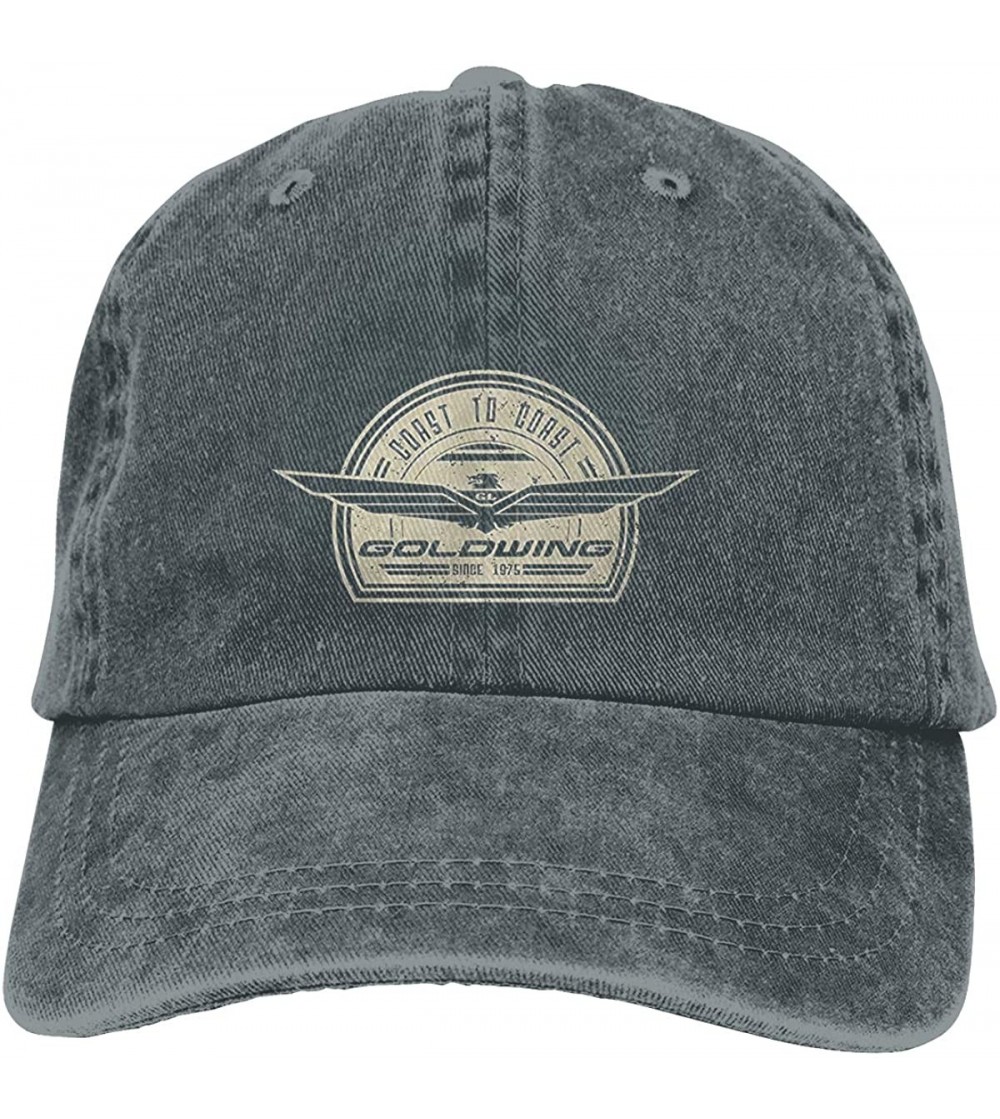 Baseball Caps Goldwing Retro Sports Denim Cap Adjustable Snapback Casquettes Unisex Plain Baseball Cowboy Hat Black - CG18QR7...