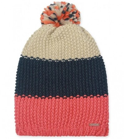 Skullies & Beanies Pom Pom Slouchy Beanie-Winter Mix Knit Ski Cap Skull Hat for Women & Men - Beige - CA186HKR5E9
