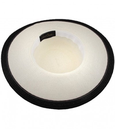 Sun Hats Art Scarf Band Colored Trim Paper Braid Sun Hat - White - C1125V3EBHZ