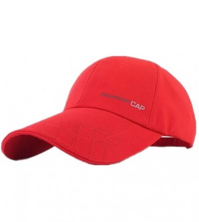 Baseball Caps Men's Baseball Caps Adjustable Cap Beach Hat Sun Visor Fashion - Red - CL11WU5PAXB
