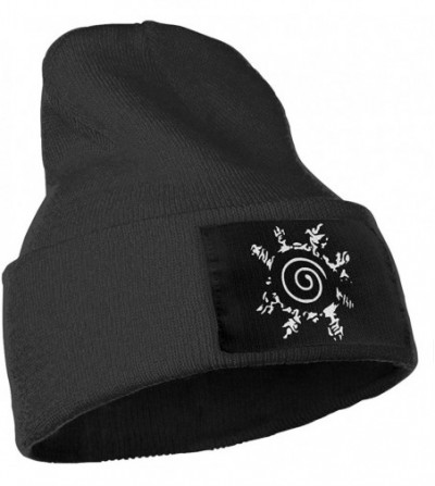 Skullies & Beanies Mens & Womens Naruto Symbol Logo Skull Beanie Hats Winter Knitted Caps Soft Warm Ski Hat Navy - Black - CL...