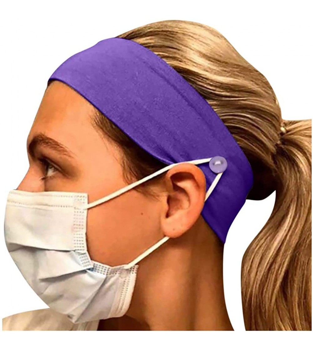 Balaclavas Button Headband for Nurses Women Men Yoga Sports Workout Turban Heawrap Face Cover Holder - Protect Your Ears - CE...