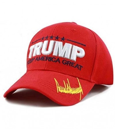 Baseball Caps Trump 2020 Keep America Great 3D Embroidery American Flag Baseball Cap - 019 Red - CC18XIA6LQI