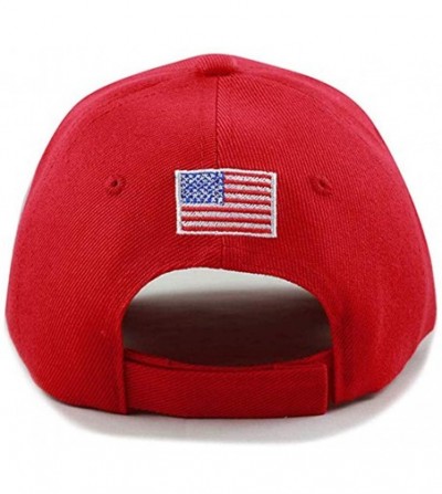 Baseball Caps Trump 2020 Keep America Great 3D Embroidery American Flag Baseball Cap - 019 Red - CC18XIA6LQI