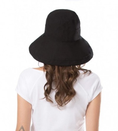 Bucket Hats Women Wide Brim Sun Hats Foldable UPF 50+ Sun Protective Bucket Hat - Printing-black-a - CY18T5002KD