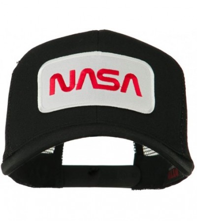 Baseball Caps NASA Logo Embroidered Patched Mesh Back Cap - Black - CT11KNJDNH7