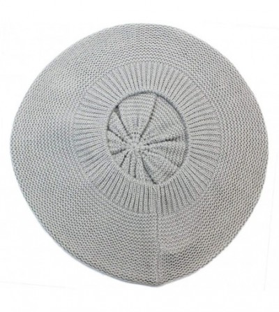 Berets JTL Beret Beanie Hat for Women Fashion Light Weight Knit Solid Color - Plain Gray - CU18Q0T03HQ