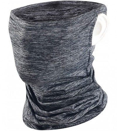 Balaclavas Neck Gaiter Balaclava Bandana Headwear- Ice Silk Cooling Sports Face Scarf for Dust Outdoors - Ear Loops Grey - CD...