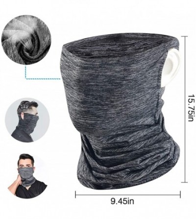 Balaclavas Neck Gaiter Balaclava Bandana Headwear- Ice Silk Cooling Sports Face Scarf for Dust Outdoors - Ear Loops Grey - CD...