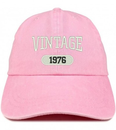 Baseball Caps Vintage 1976 Embroidered 44th Birthday Soft Crown Washed Cotton Cap - Pink - CG180WUZKC9