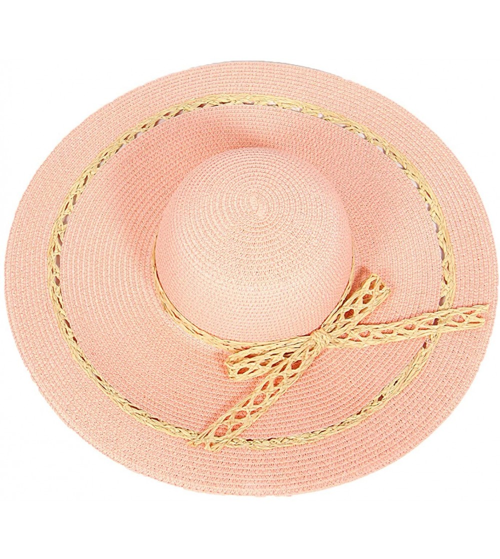 Sun Hats Beach Hats for Women - Wide Brim Summer Sun hat - Floppy Paper Straw UPF Sun Protection - Travel Outdoor Hiking - C0...
