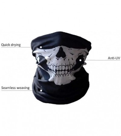 Balaclavas 3 Pack Unisex Seamless Half Face Mask Bandana Neck Gaiter Tube Scarf Headwear- for Women & Men - Half Skull - C319...