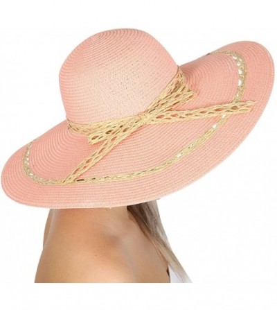 Sun Hats Beach Hats for Women - Wide Brim Summer Sun hat - Floppy Paper Straw UPF Sun Protection - Travel Outdoor Hiking - C0...