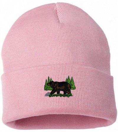 Skullies & Beanies Black Bear Custom Personalized Embroidery Embroidered Beanie - Light Pink - C112N0BNLID