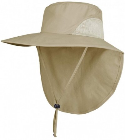Sun Hats Unisex Outdoor Hats Sun Protection Fishing Hat Wide Brim Neck Flap UPF 50+ - Khaki - C918RHDQ50C