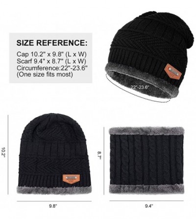 Skullies & Beanies Warm Winter Beanie Hat & Scarf Set Stylish Knit Skull Cap for Men Women - 02 Blue - C31888O8ZT3