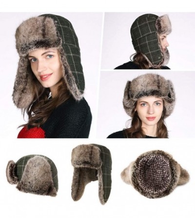 Skullies & Beanies Cotton Trapper Hat Faux Fur Earflaps Hunting Hat Warm Pillow Lining Unisex - 00775_armygreen - CV18AN9YIIC