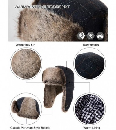 Skullies & Beanies Cotton Trapper Hat Faux Fur Earflaps Hunting Hat Warm Pillow Lining Unisex - 00775_armygreen - CV18AN9YIIC