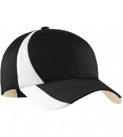 Baseball Caps Men's Dry Zone Nylon Colorblock Cap - Black/White - CL11QDSEXEJ