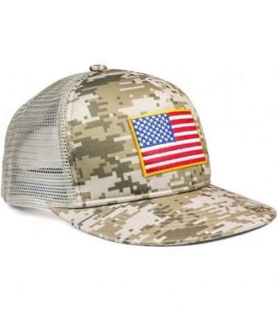Baseball Caps USA Mesh Trucker Hat (Snapback Baseball Cap) USA Hat - Sun Protection - Digi W/American Flag - CE18EKZGLTN