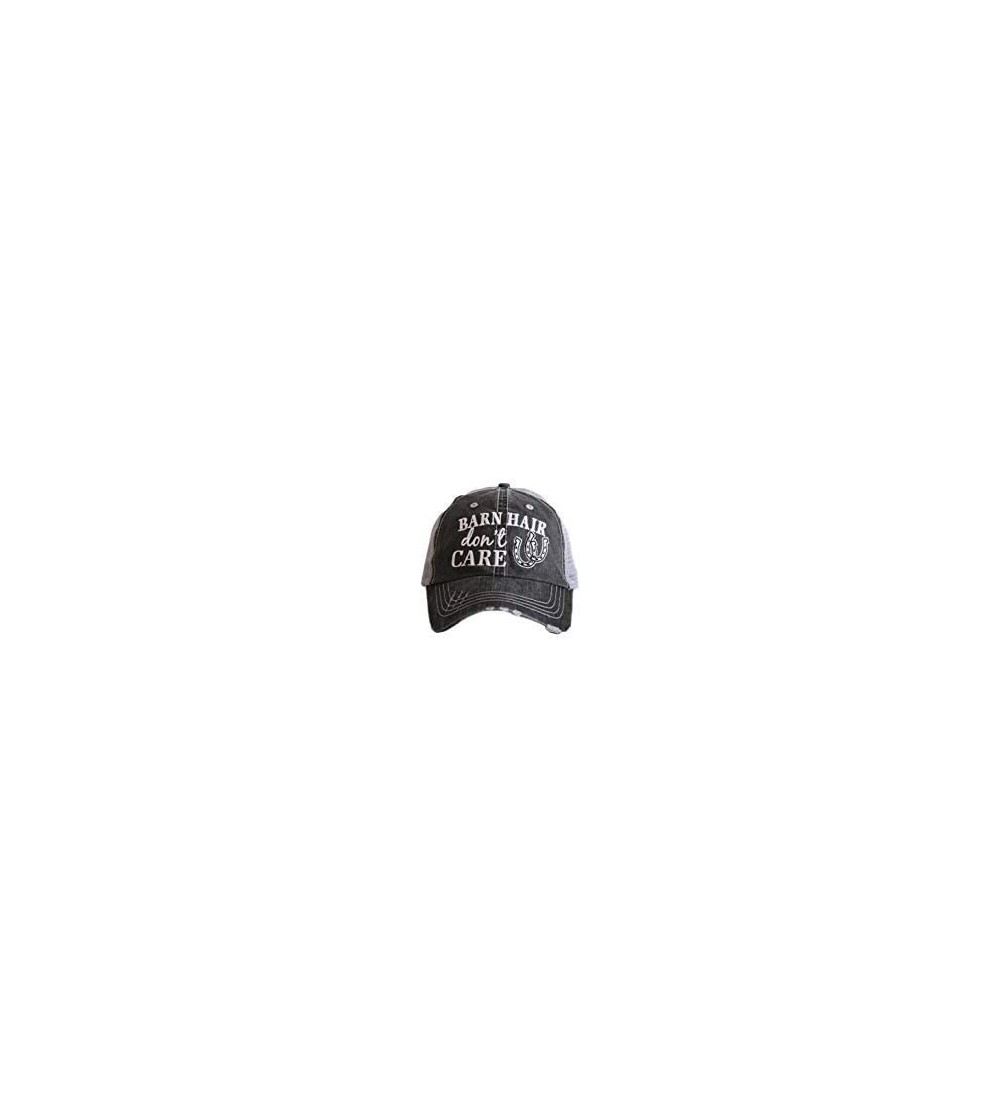 Baseball Caps Barn Hair Don't Care Baseball Cap - Trucker Hats for Women - Stylish Cute Sun Hat - Grey/Silver - CN182EQTQSQ