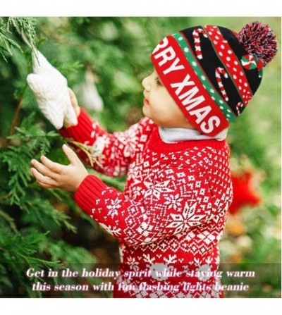Skullies & Beanies LED Light Up Beanie Hat Christmas Cap for Women Children- Party- Bar - Red - CT18KN6SEER