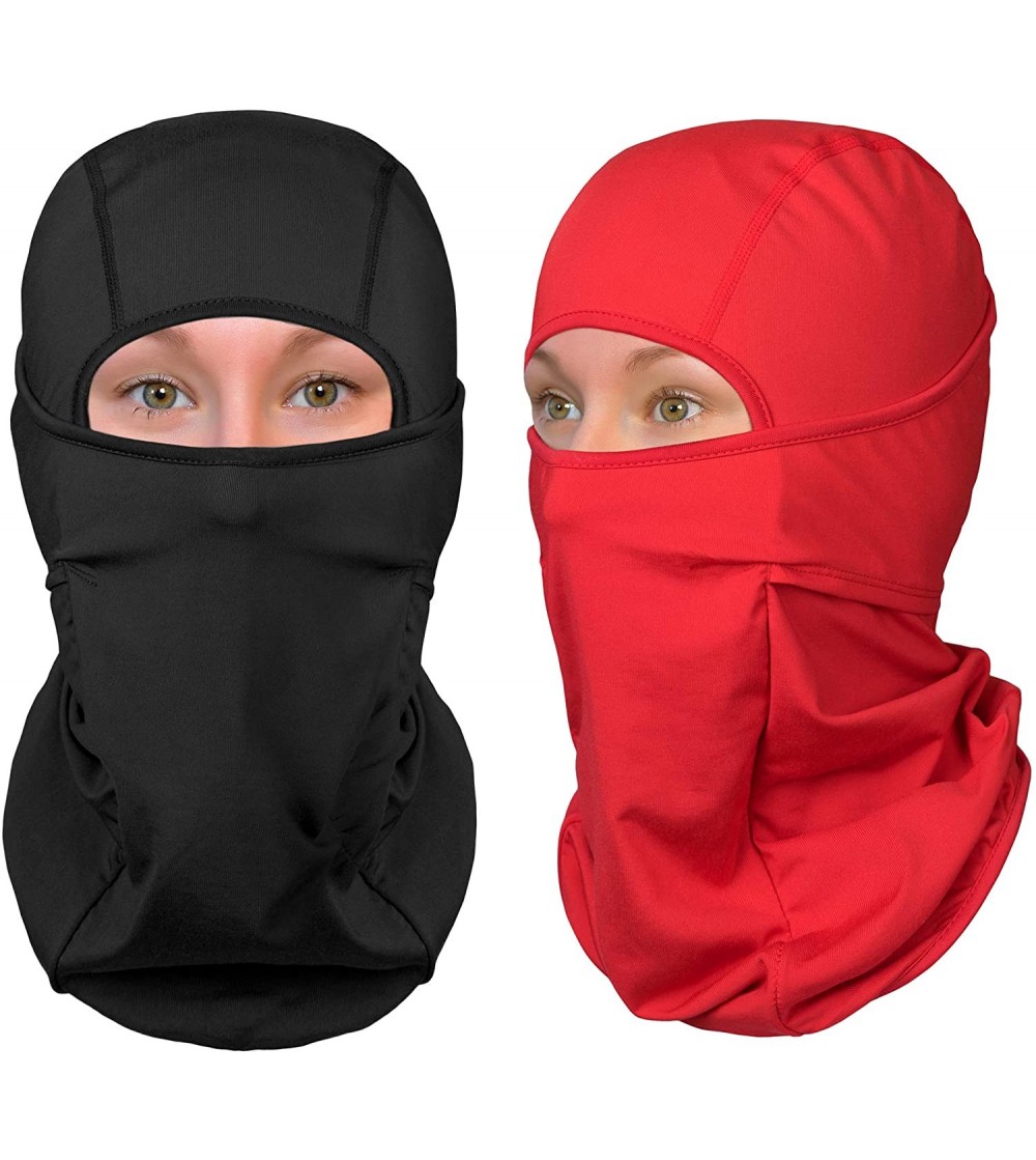 Balaclavas Balaclava Face Mask Ultimate Protection Neck Gaiter Bandana (Standard/Nordic/Arctic) - Nordic- Black+red - CS18K3H...